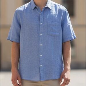 UNTUCKit Gray Casual Button Down Shirt Wrinkle Resistant 100% linen Size XL